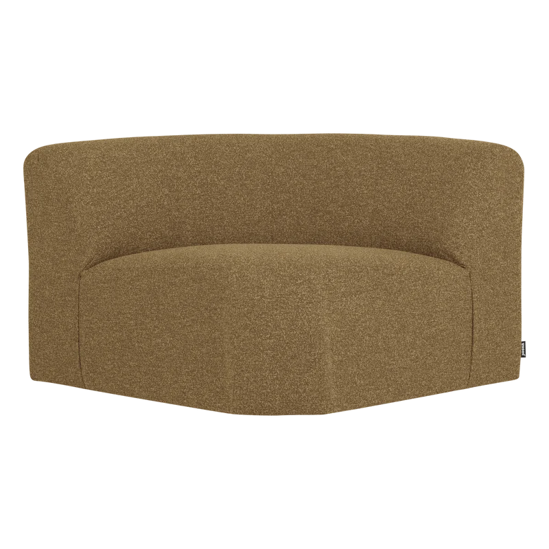 Mojo Base eckelement ronde bouclé gelb/braun melange