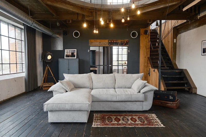 KAWOLA Sofa DAMETO Ecksofa Bettsofa Schlafsofa mit Stauraum Cord weiß