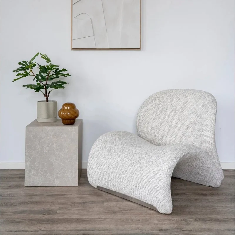 Design Beistelltisch POSTATO 45cm Marmor-Look beige creme Couchtisch