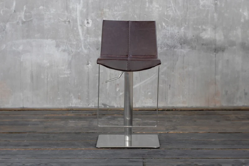 B-Ware KAWOLA Barhocker FES Barstuhl höhenverstellbar Kunstleder dunkelbraun