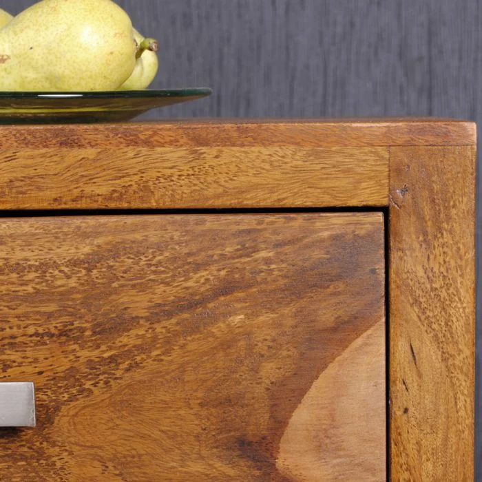 Massivholz Nachtschrank MURALI 45cm Stone Beistelltisch
