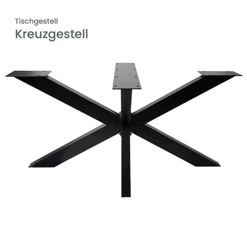 Esstisch Eiche 200 x 90 schwarz mit Baumkante | verschiedene Gestelle