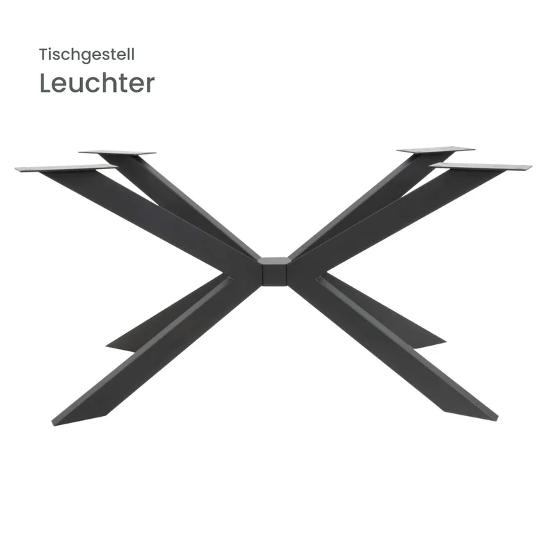 Esstisch Eiche 200 x 90 schwarz mit Baumkante | verschiedene Gestelle