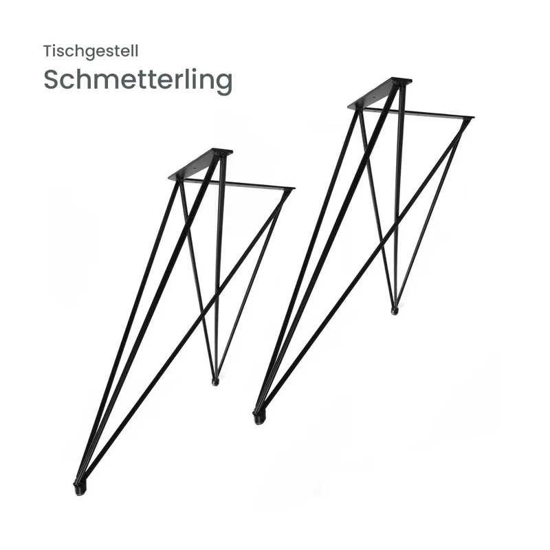 Esstisch Eiche 200 x 90 schwarz mit Baumkante | verschiedene Gestelle