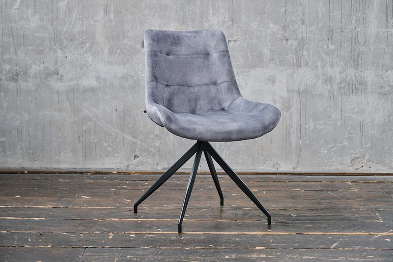 B-Ware KAWOLA Stuhl ENYA Esszimmerstuhl Velvet grau