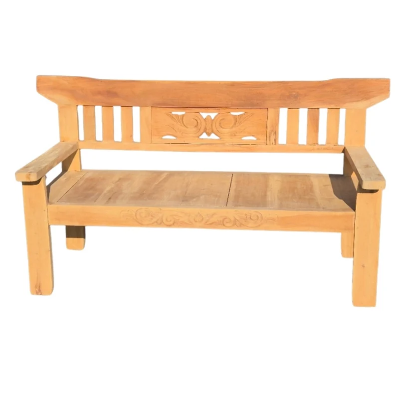 Stabile Teak Sitzbank PADAR 180cm Natural Handarbeit Gartenbank