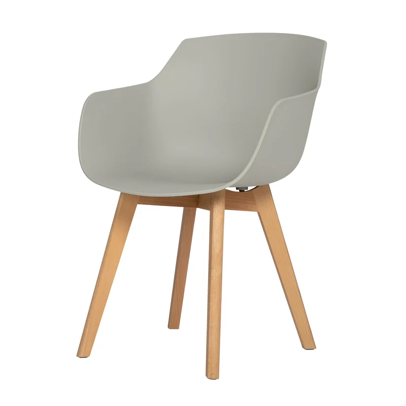 Esszimmerstuhl Sessel mit Eichenbein - Schwarz/Weiß/Grau-CLOVER PP