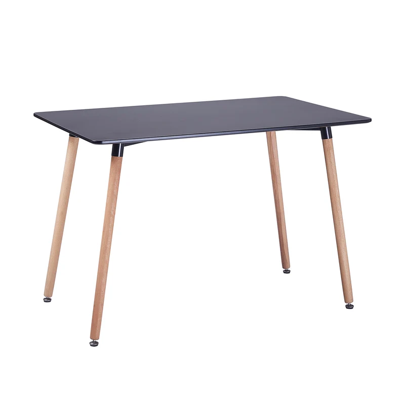 SAGE Rechteckiger Esstisch aus MDF, Beine aus Buche 110 * 70 * 72 cm – Schwarz/Weiß