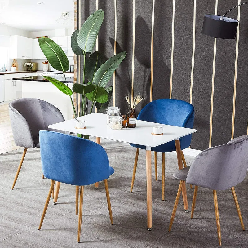 SAGE Rechteckiger Esstisch aus MDF, Beine aus Buche 110 * 70 * 72 cm – Schwarz/Weiß