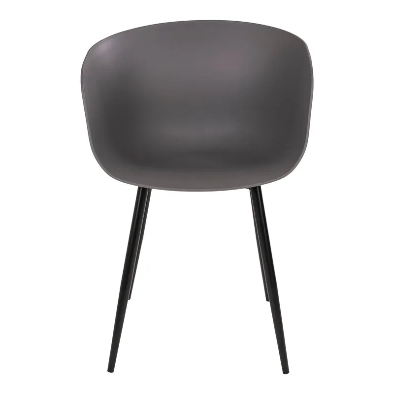 Design Stuhl 2er Set DAVOS grau Schalensitz