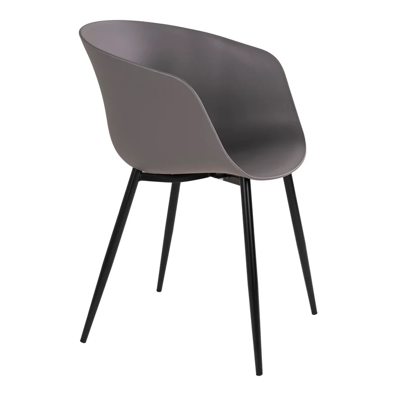 Design Stuhl 2er Set DAVOS grau Schalensitz