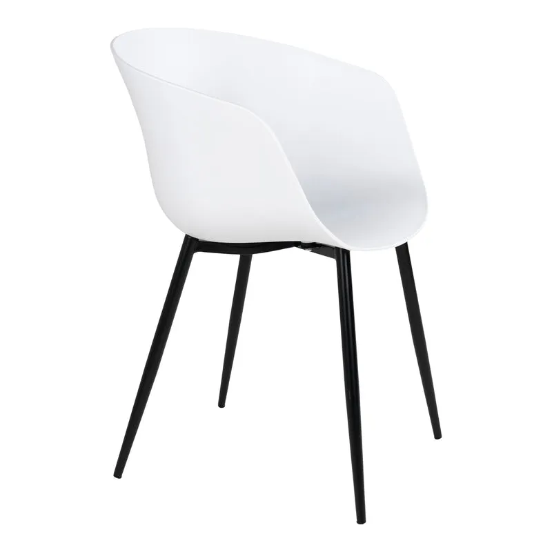Design Stuhl 2er Set DAVOS weiss Schalensitz