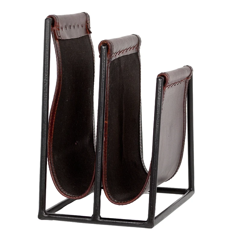 Leder Zeitungsständer AMBA Dark-Brown