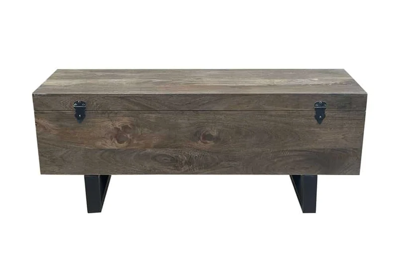 Industrial Couchtisch FABRICA 115cm braun Mangoholz Truhe