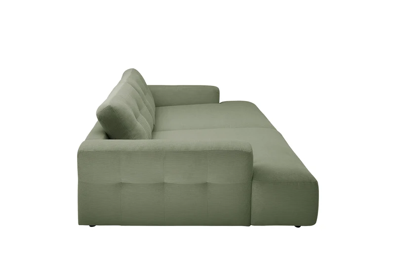 B-Ware KAWOLA Big Sofa MIKA Feincord olivgrün
