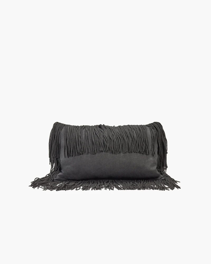 Extra cushion black with black fringes Frou