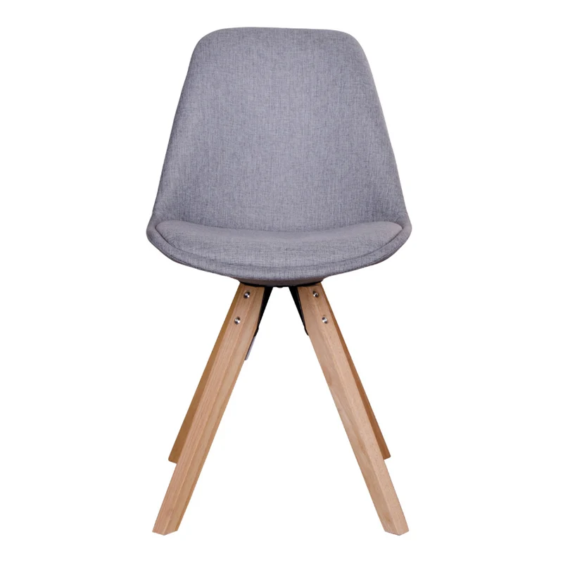 Design Stuhl SKAGEN (2er Set) hellgrauer Stoff + Holzbeine natural