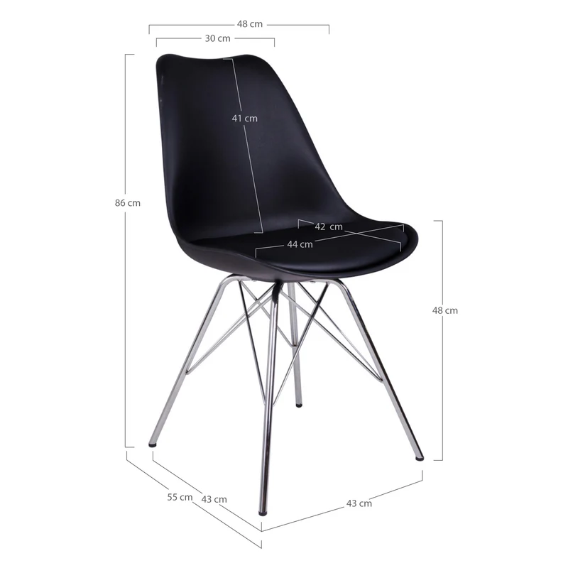 Klassiker Stuhl SCANDINAVIA (2er Set) schwarz