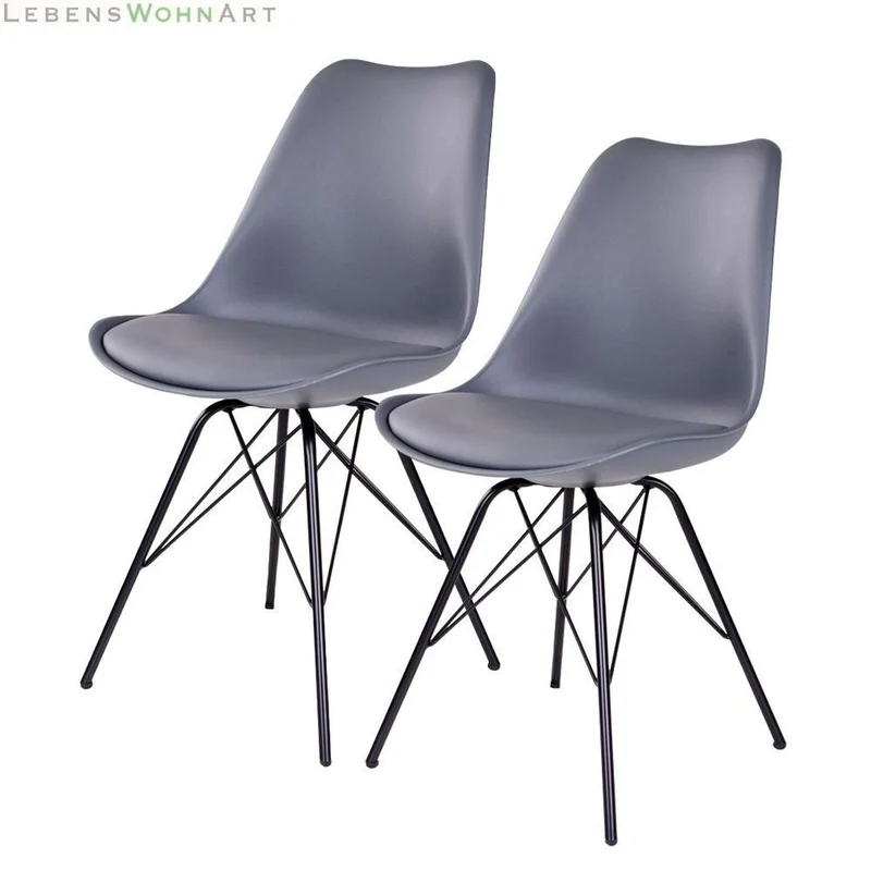 Klassiker Stuhl SCANDINAVIA (2er Set) grau