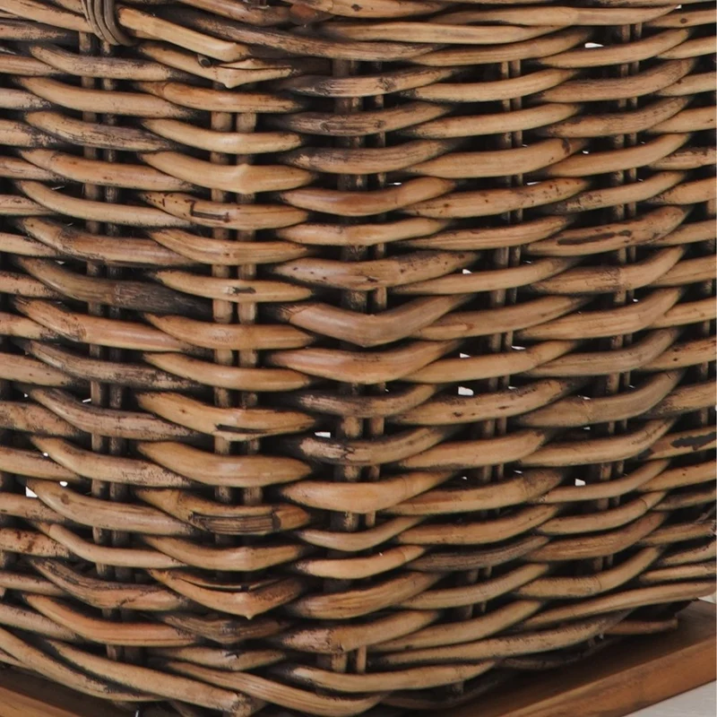 Dickes CL Rattan Korb CESTINO braun ca.85cm Teakbodenplatte