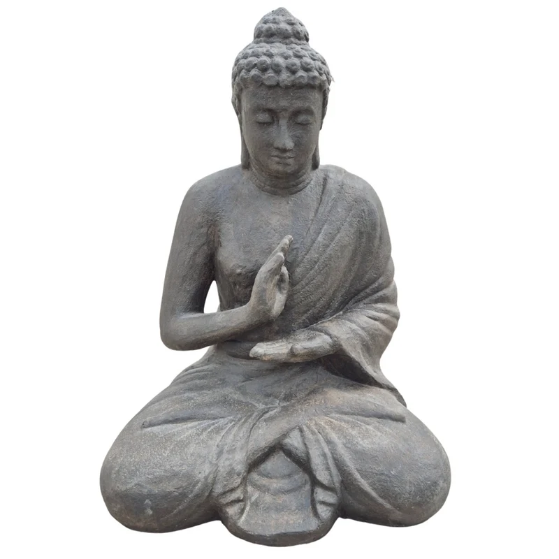 Dekorative Figur BUDDHA PROTECT 120cm antik-schwarz Garten Indoor