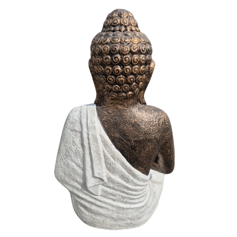 Dekorative Figur BUDDHA PROTECT 80cm weiss-gold Garten Indoor