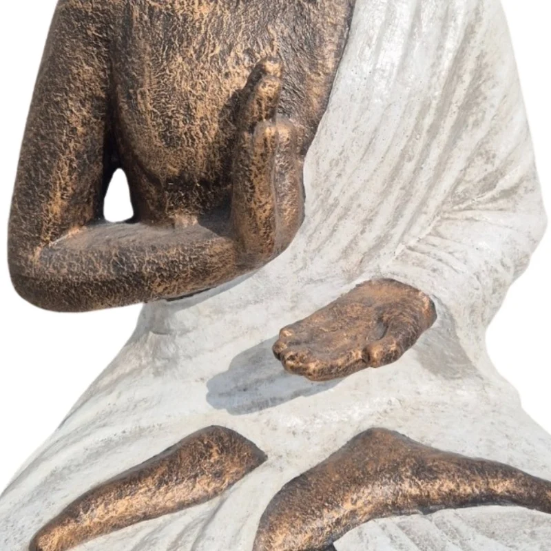 Dekorative Figur BUDDHA PROTECT 80cm weiss-gold Garten Indoor