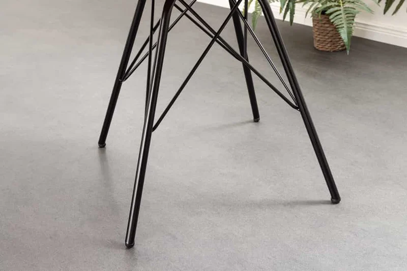 4er Set Design-Klassiker Stuhl NORWAY grau Cord Metallgestell