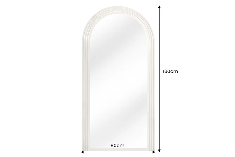 Design Rundbogen Spiegel 160x80cm FORMOSA weiss Wandspiegel