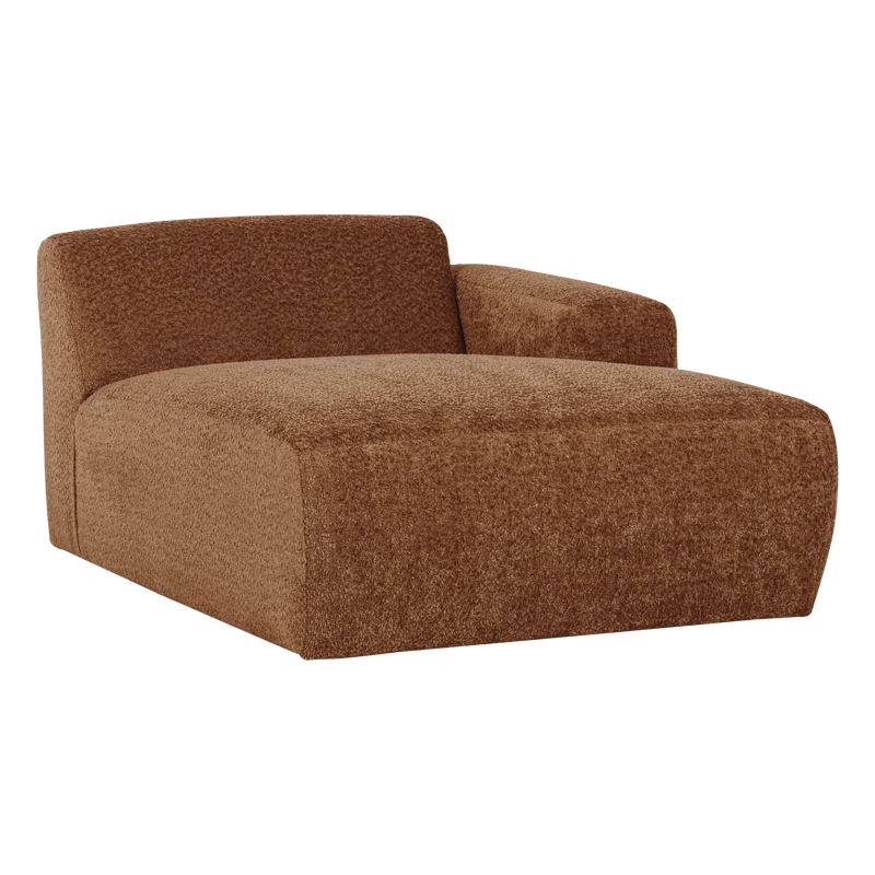 Mojo Base Chaiselongue-Element rechts Wolle Rostbraun