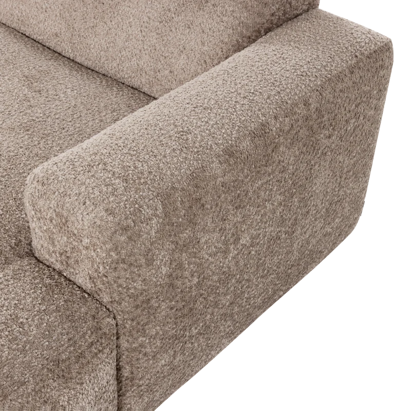 Mojo base chaise longue element rechts wolle dunkelsand