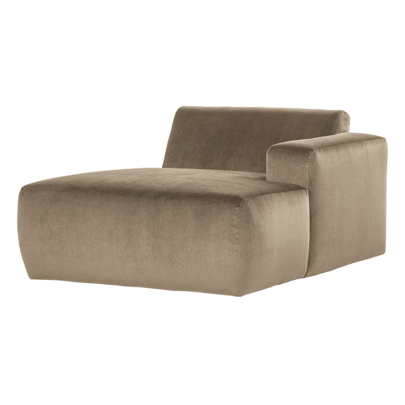 Mojo Base Chaise longue Element rechts Samt Khaki