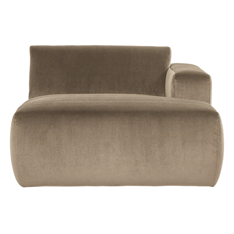 Mojo Base Chaise longue Element rechts Samt Khaki