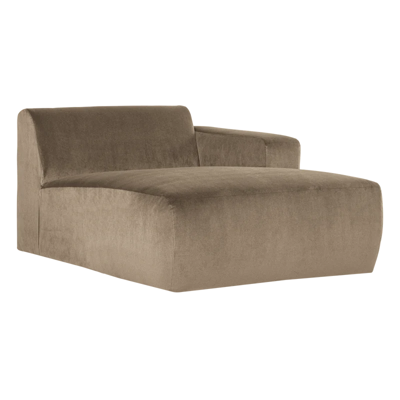 Mojo Base Chaise longue Element rechts Samt Khaki