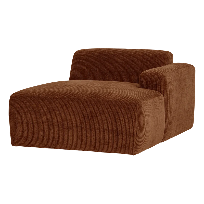 Mojo Base chaise longue element rechts rib Rostbraun