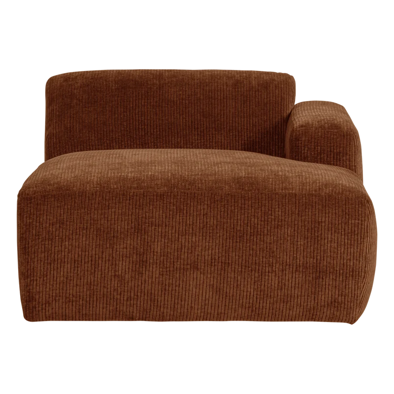 Mojo Base chaise longue element rechts rib Rostbraun