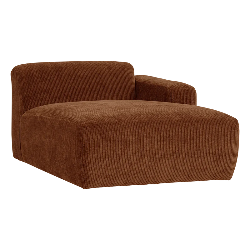 Mojo Base chaise longue element rechts rib Rostbraun
