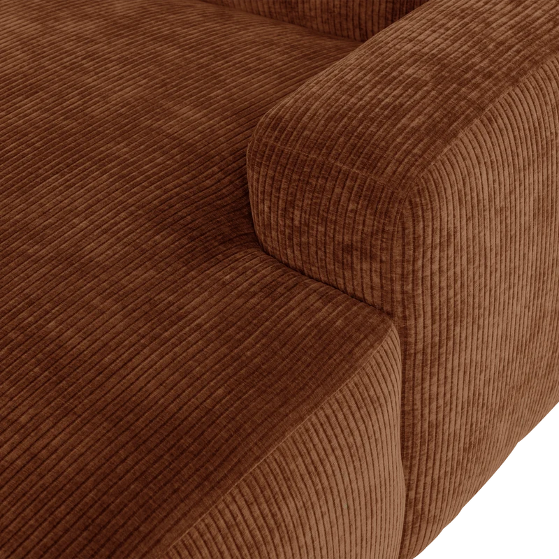Mojo Base chaise longue element rechts rib Rostbraun