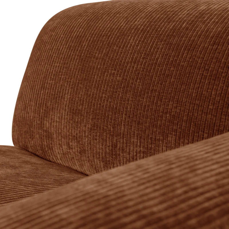 Mojo Base chaise longue element rechts rib Rostbraun