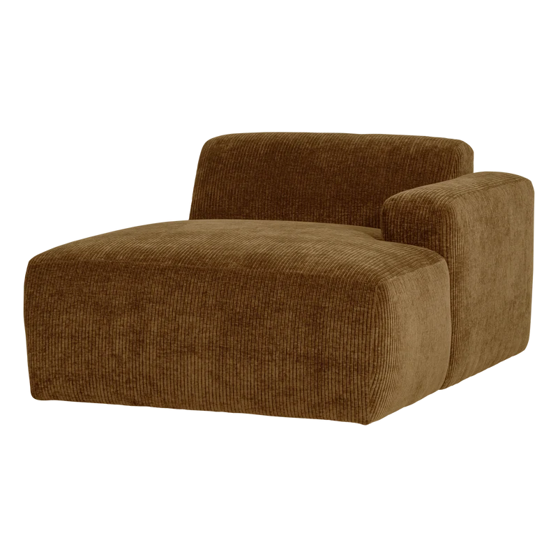 Mojo base chaise longue element rechts rib honinggelb