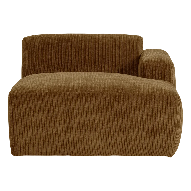 Mojo base chaise longue element rechts rib honinggelb