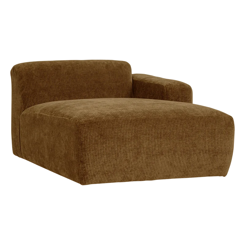 Mojo base chaise longue element rechts rib honinggelb