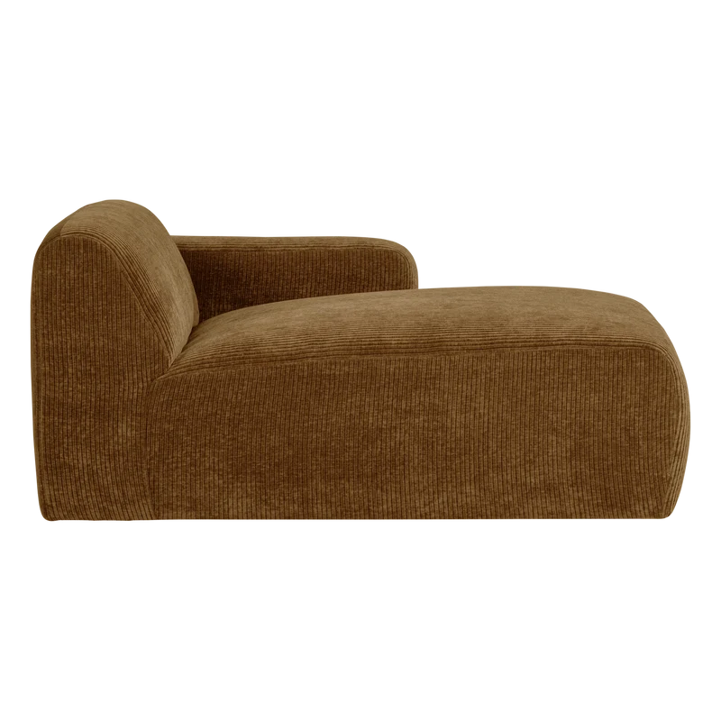 Mojo base chaise longue element rechts rib honinggelb