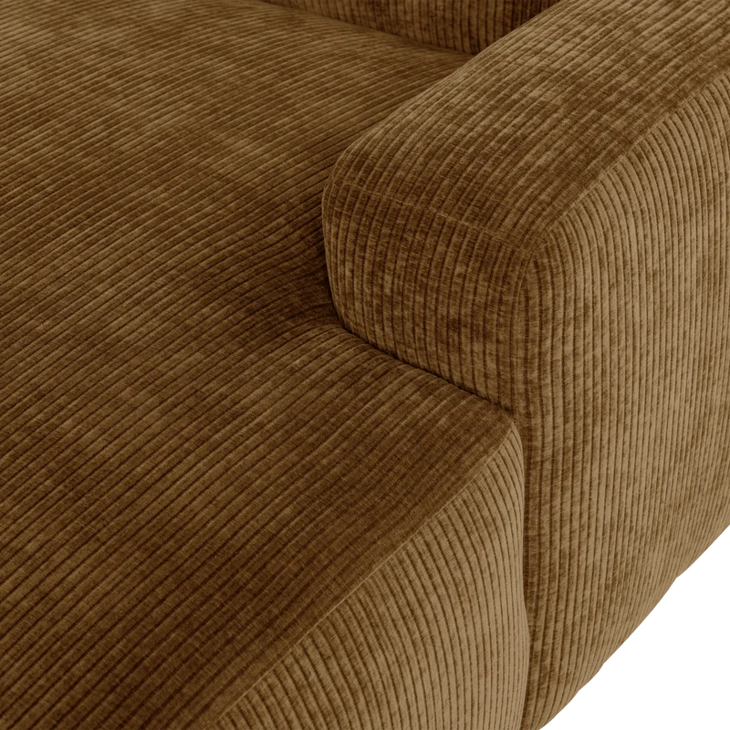 Mojo base chaise longue element rechts rib honinggelb