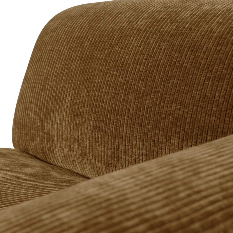 Mojo base chaise longue element rechts rib honinggelb