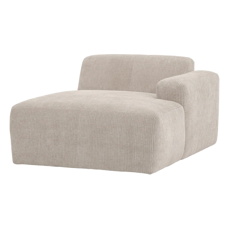 Mojo Base chaise longue element rechts gerippter ecru