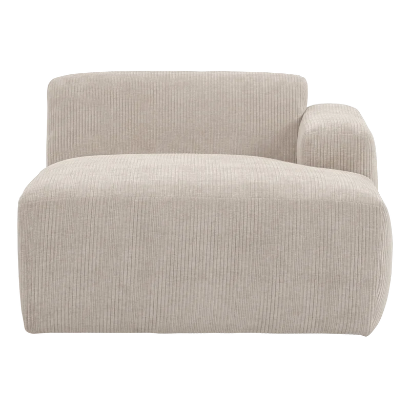 Mojo Base chaise longue element rechts gerippter ecru