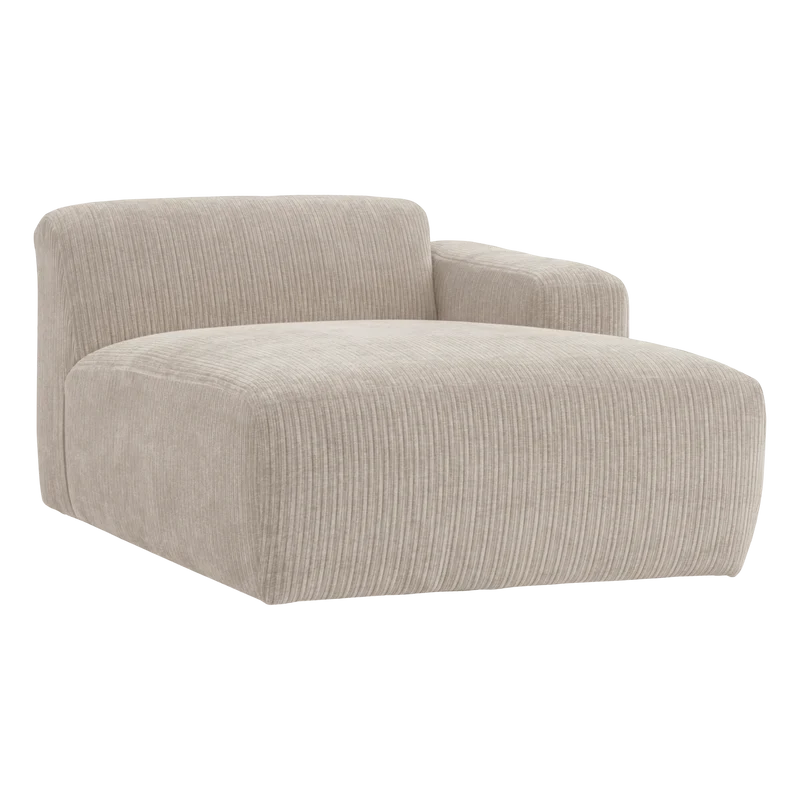Mojo Base chaise longue element rechts gerippter ecru