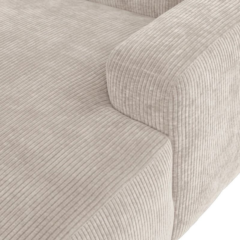 Mojo Base chaise longue element rechts gerippter ecru