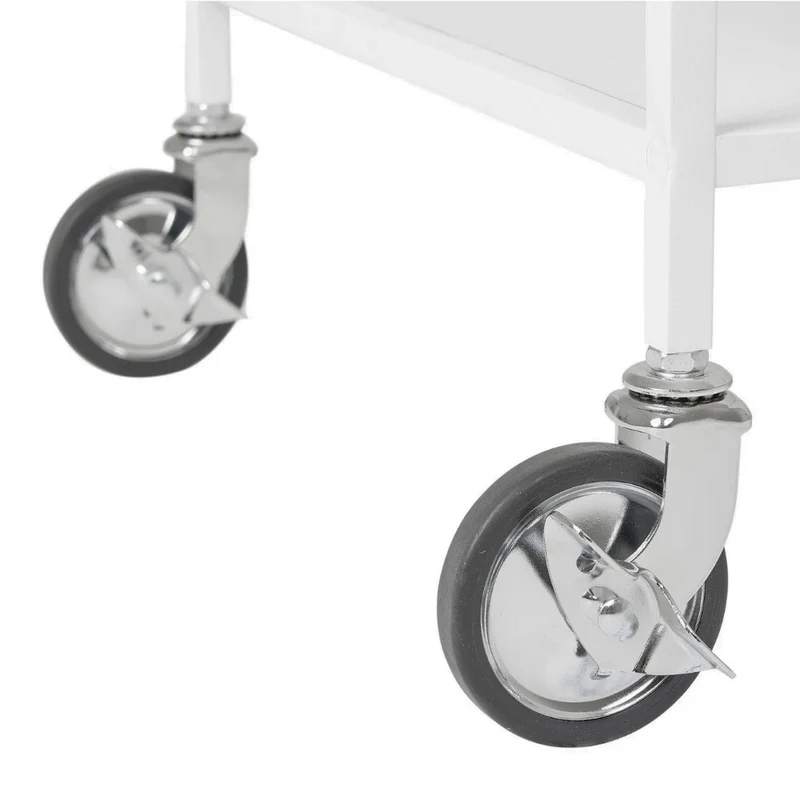 Moderner Barwagen LEVEN 80cm weiss Servierwagen Küchenwagen Rollen
